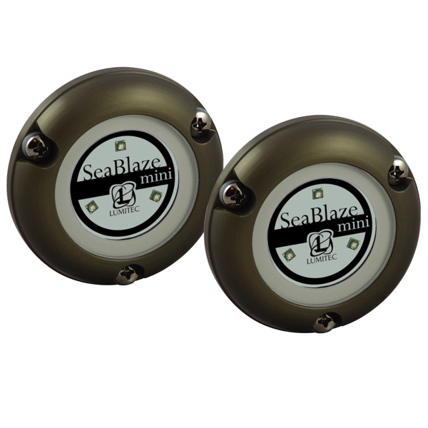 Lumitec SeaBlaze Mini-Underwater Light-Pair-Brushed Finish-Blue Non-Dimming 101246